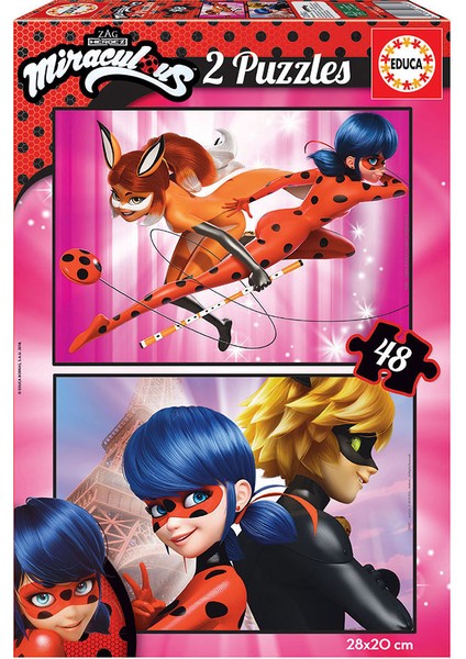 Çocuk Puzzle 2X48 Parça Miraculous Ladyb 17635