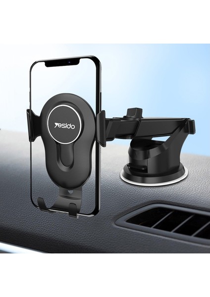Yesıdo C44 Standart Ön Panele Vantuzlu Araba Telefon Tutucu Braketi 3.5-6 Inç Telefonlar Için (Yurt Dışından)