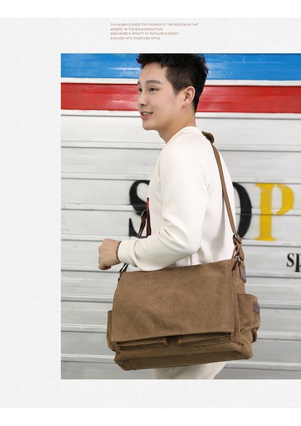 Erkek Kanvas Omuz Çantası Dizüstü Bilgisayar Taşıyabilir (Yurt Dışından) indirimleri