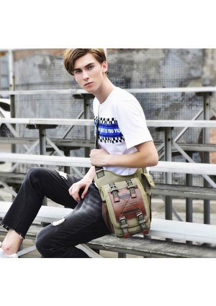 Erkek Vintage Küçük Kanvas Omuz Çantası Crossbody Cüzdan (Yurt Dışından) fırsatları