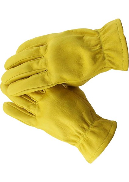 Erkek Motosiklet Dana Ereatlı Sarı Yarış Motosiklet Biker Eldiven L(Yurt Dışından)