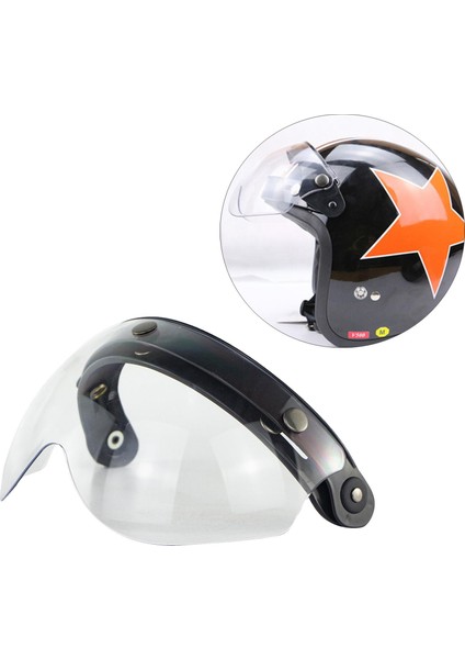 Aşağı Çevirin Visor Lens 3 Düğme Için Değiştirin Motosiklet Kaskları Açık Yüz Açık indirimleri