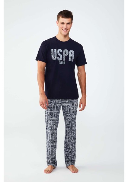 U.S. Polo Assn. Erkek Lacivert Yuvarlak Yaka Pijama Takımı