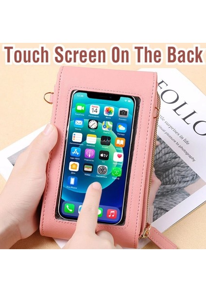 6.5 Inç Pu Deri Telefon Crossbody Çanta Kadınlar Için Dokunmatik Ekran Çantaları-Yeşil (Yurt Dışından) fırsatları