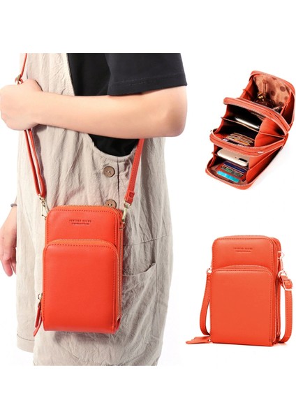 Kadın Solid Faux Deri Muti-Cep Crossbody Çanta-Siyah (Yurt Dışından) indirimleri