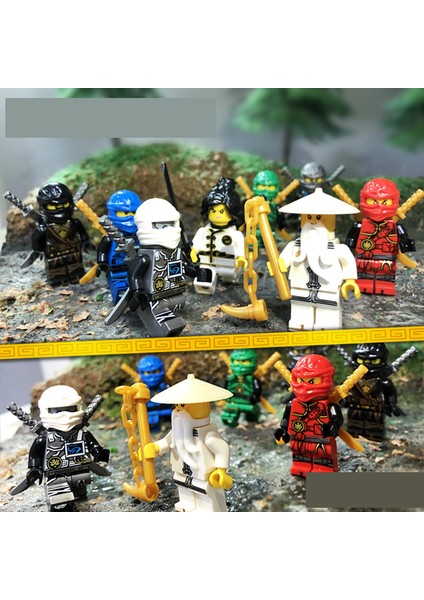 8 Parça Phantom Ninja Yapı Taşı Minifigure Python Yılan Canavar Kabile Bulmaca Montaj Bebek Oyuncak (Yurt Dışından)