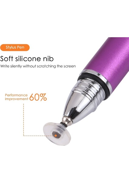 Silikon Disk Nib Stylus Kalem Mor (Yurt Dışından)