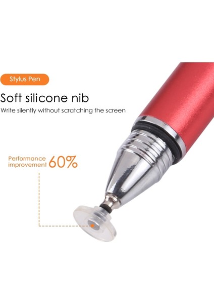 Silikon Disk Nib Stylus Kalem Kırmızı (Yurt Dışından)