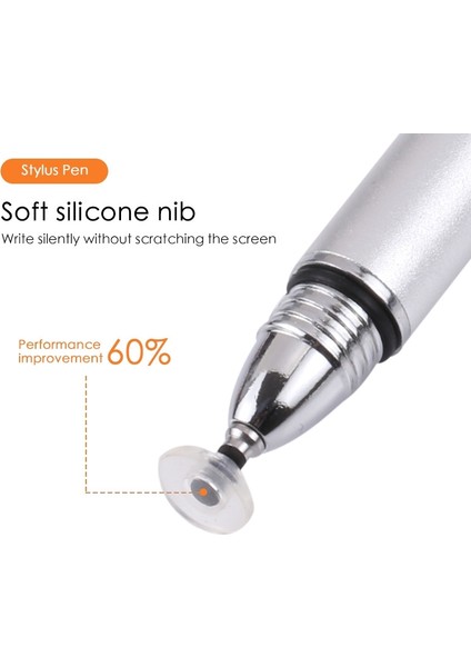 Silikon Disk Nib Stylus Kalem Gümüş Renk (Yurt Dışından)