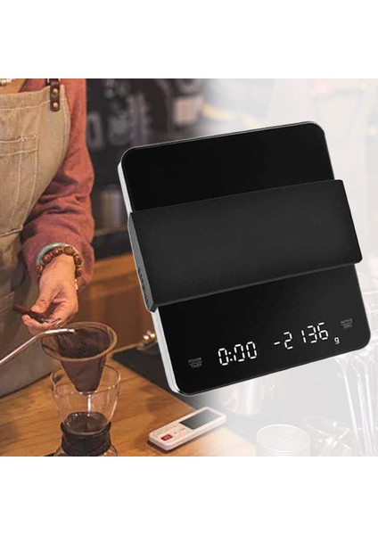 Dijital Mutfak Elektronik Ölçek Şarj Edilebilir, Espresso Için Siyah Tartı (Yurt Dışından)