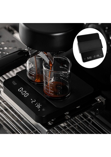 Dijital Mutfak Elektronik Ölçek Şarj Edilebilir, Espresso Için Siyah Tartı (Yurt Dışından)