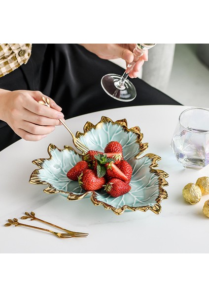 Seramik Depolama Tepsi Dekorasyon Sundries Meyve Salata Tabağı Masaüstü Yeşil Büyük (Yurt Dışından) modelleri