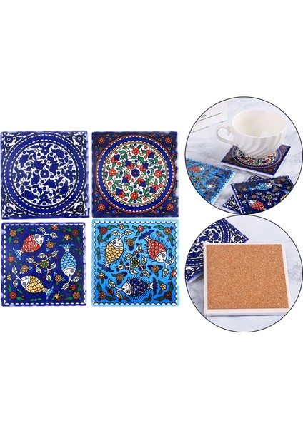 B Baosity Kupası Mat Placemats Koruma Masa Boyama Desen Sanat Mat Mutfak Kase Için (Yurt Dışından)