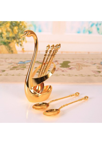 Dayanıklı Kuğu Tutucu Çatal Takım Seti Yemek Seti Tatlı Kek Çatal Düğün Altın (Yurt Dışından) modelleri