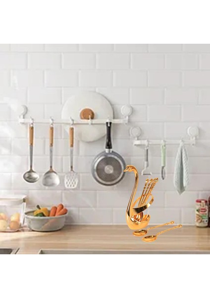 Dayanıklı Kuğu Tutucu Çatal Takım Seti Yemek Seti Tatlı Kek Çatal Düğün Altın (Yurt Dışından) fırsatları