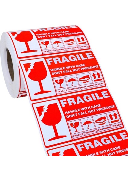 Nakliye Etiketleri 300 Adet Büyük Kırılgan Saplı, Dikkatli Uyarı Etiketleri (Yurt Dışından)
