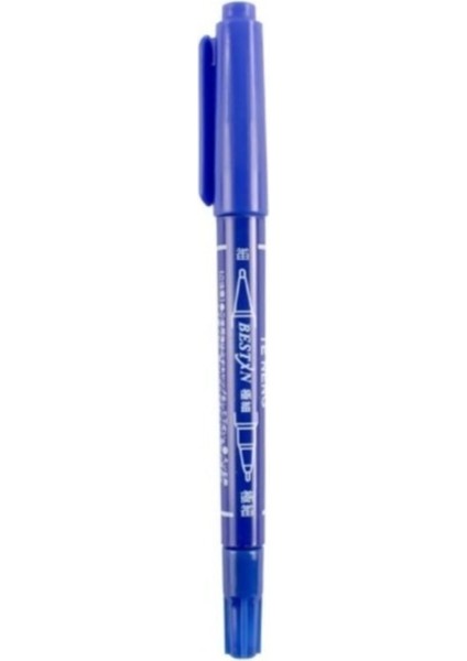 Asetatlı CD Kalemi Double Marker Çift Uçlu Mavi