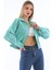 Kadın Crop Denim Ceket Mint 1