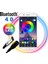 Dekoratif Rgb Bluetooth LED Lambader Köşe Lambası Siyah 120 cm Mobil Kontrol Telefon Kontrol Siyah 4