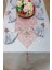 Afife Kadife ve Monoray Kumaş Pudra/Gümüş Masa Örtüsü , Peçeteli ve Amerikan Servisli Sofra Takımı 8 kişilik Dikdörtgen 160x230 cm 34 Parça - 879 1