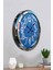 52 cm Krom Metal Mavi Kadran Duvar Saati 4