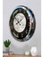 52 cm Krom Metal Mermer Desen Duvar Saati 3