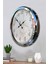 52 cm Krom Metal Mermer Desen Duvar Saati 3