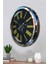 52 cm Krom Metal Sarı Roma Rakamlı Duvar Saati 3