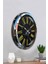 52 cm Krom Metal Sarı Roma Rakamlı Duvar Saati 4