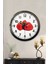 52 cm Siyah Metal Çilek Duvar Saati 2