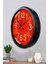 52 cm Siyah Metal Kırmızı Kadran Duvar Saati 3