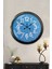 52 cm Siyah Metal Mavi Kadran Duvar Saati 2