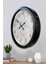 52 cm Siyah Metal Mermer Desen Duvar Saati 3