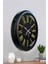 52 cm Siyah Metal Sarı Roma Rakamlı Duvar Saati 4