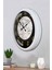 52 cm Beyaz Metal Mermer Desen Duvar Saati 3