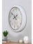 52 cm Beyaz Metal Mermer Desen Duvar Saati 3