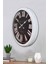 52 cm Beyaz Metal Siyah Kadran Duvar Saati 3