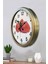 52 cm Eskitme Metal Çilek Duvar Saati 3
