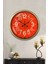 52 cm Eskitme Metal Kırmızı Kadran Duvar Saati 2