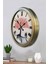 52 cm Eskitme Metal Pembe Ağaç Duvar Saati 3