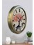 52 cm Eskitme Metal Pembe Ağaç Duvar Saati 4