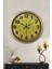 52 cm Eskitme Metal Sarı Duvar Saati 2