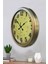 52 cm Eskitme Metal Sarı Duvar Saati 3