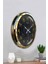 52 cm Gold Metal Mermer Desen Arapça Duvar Saati 4
