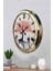 52 cm Gold Metal Pembe Ağaç Duvar Saati 3