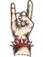 Rock & Roll El Işareti Sticker 20 cm 1