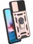 Xiaomi Redmi Note 10 4g Ince Kaydırmalı Kamera Kapaklı ve Halka Tutucu Standlı Sağlam Zırh Koruma Çantası Kırmızı (Yurt Dışından) 2