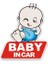 Araçta Bebek Var Uyarı Yapıştırma Sticker 22 cm 1