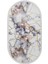 Dijidekor Gold Kristal Saçaklı Dijital Oval Halı Kaymaz Yıkanabilir Iskandinav Yolluk 160X230 2