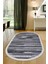 Dijidekor Köln Gri Saçaklı Dijital Oval Halı Kaymaz Yıkanabilir Iskandinav Yolluk 150X200 1